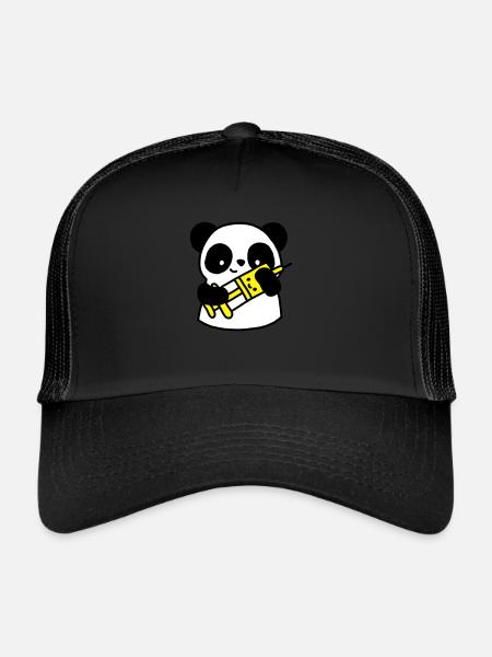 Panda nurse with syringe - Trucker Cap - black/black - Front
