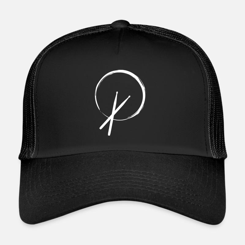 Drums, Trommel, Schlagzeug, Drumsticks - Trucker Cap - Schwarz/Schwarz