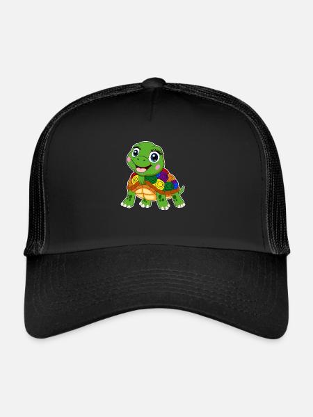 arc-en-ciel tortue lgbt tortue aquatique animal - Casquette trucker  - noir/noir - Devant