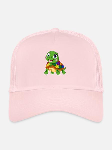 arc-en-ciel tortue lgbt tortue aquatique animal - Casquette trucker  - rose pâle - Devant
