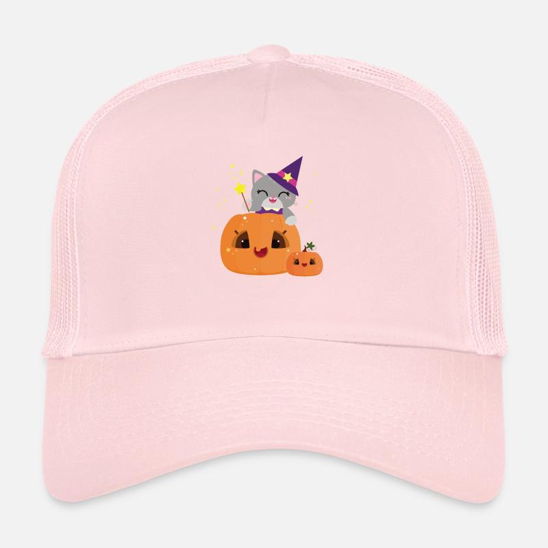 Mignon chat sorcière citrouille d’Halloween - kawaii Casquette trucker 