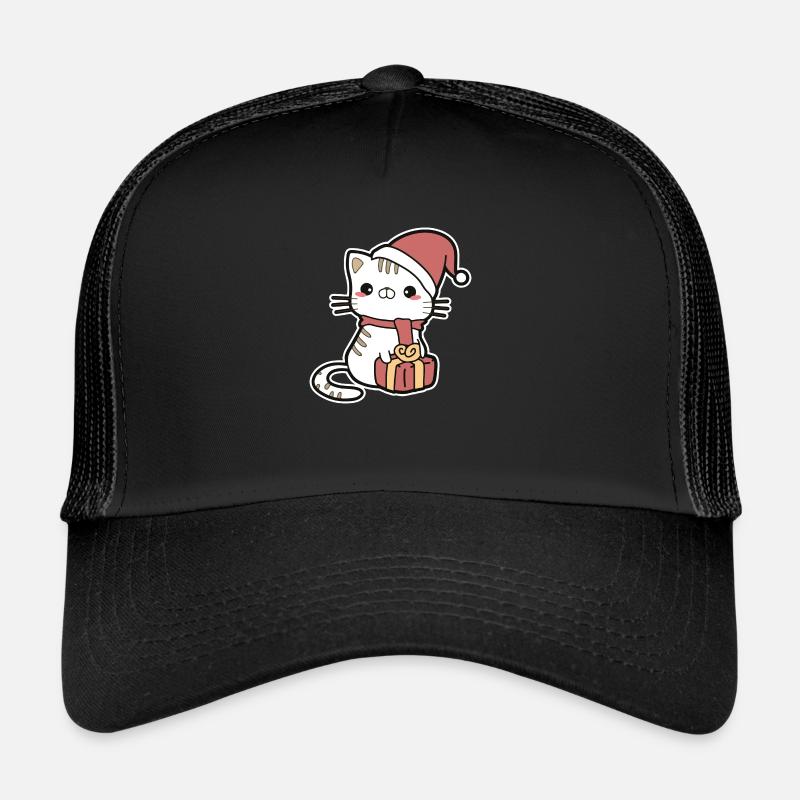 Chat Noël Casquette trucker 