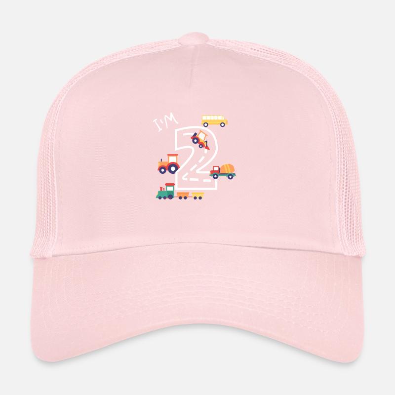 2nd birthday boy excavator 2 years Trucker Cap