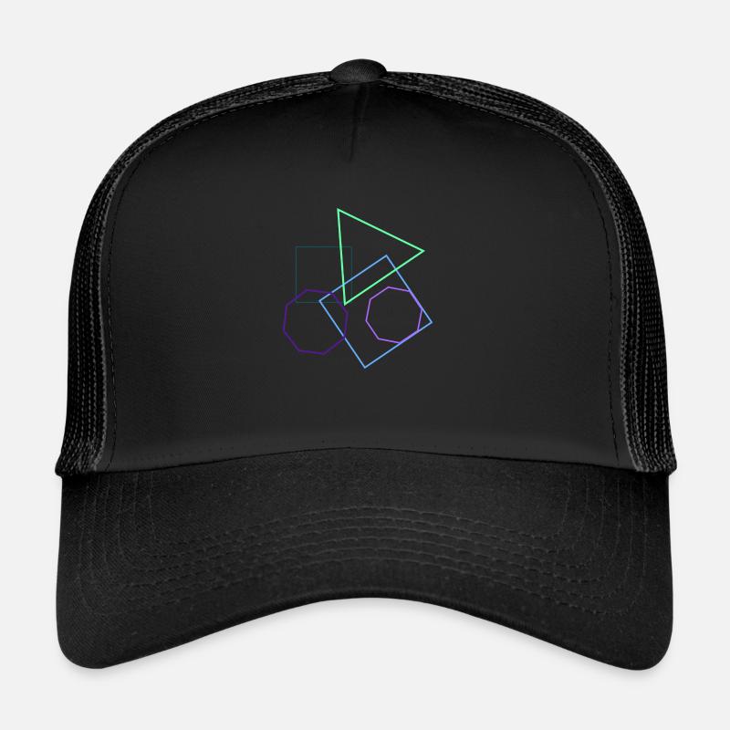 Geometrische Formen - Trucker Cap - Schwarz/Schwarz