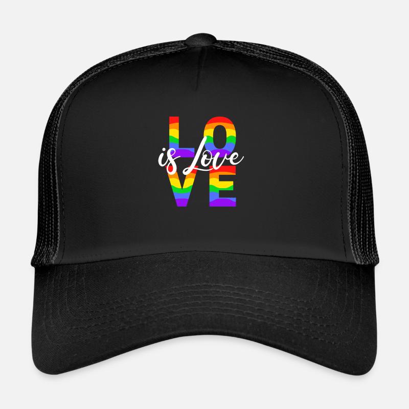 love is love - Trucker Cap - Schwarz/Schwarz