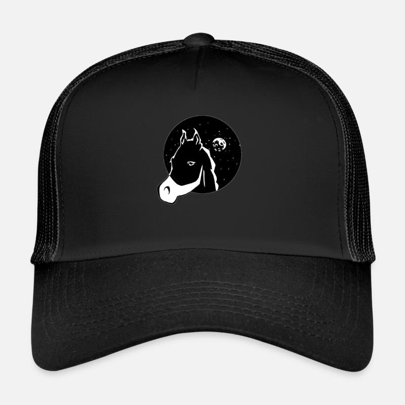 Horse with the moon - Trucker Cap - black/black