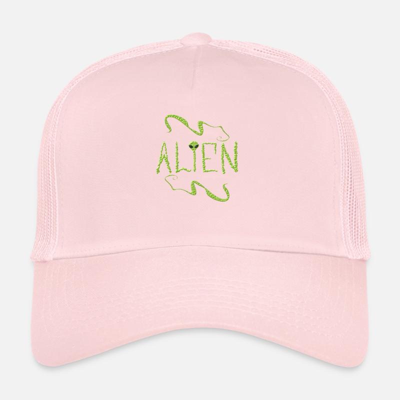 Alien aux yeux noir extraterrestre vert caché Casquette trucker 