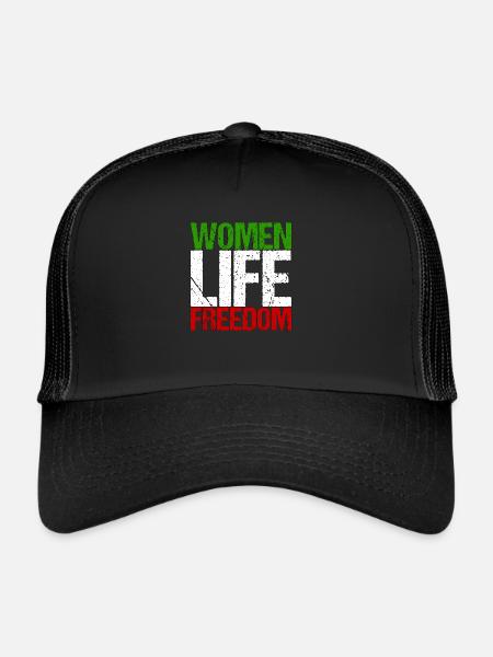 Iran Droits des femmes Féminisme Hijab Cadeau - Casquette trucker  - noir/noir - Devant