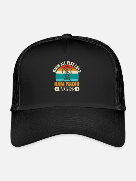 Quand tout le reste échoue Amateur Radio fonctionne Radio amateur - Casquette trucker  - noir/noir - Devant