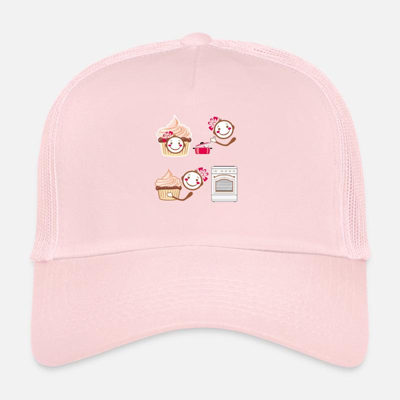 Funny smiling cook and cupcake Trucker Cap