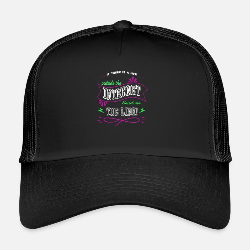 informatique humour drôle citation présent - Casquette trucker - noir/noir
