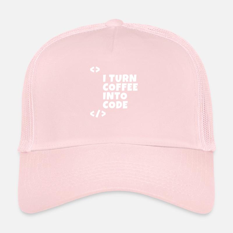 I turn coffee into code Programmierer Entwickler Trucker Cap