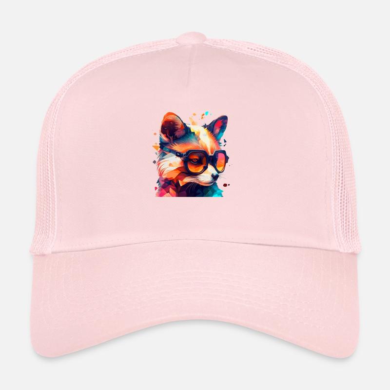 Fox dans la lumière lumineuse néon disco comme design tendance Casquette trucker 