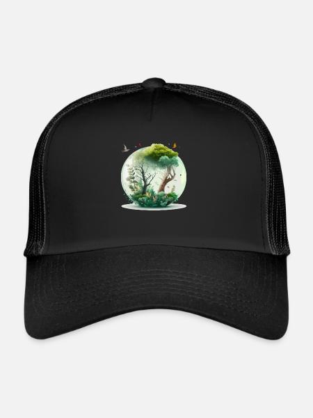 La forêt miniature - Casquette trucker  - noir/noir - Devant
