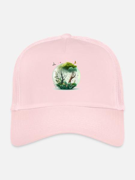 The miniature forest - Trucker Cap - pale pink - Front