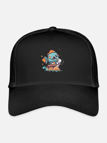 Robot pécheur - Casquette trucker  - noir/noir - Devant