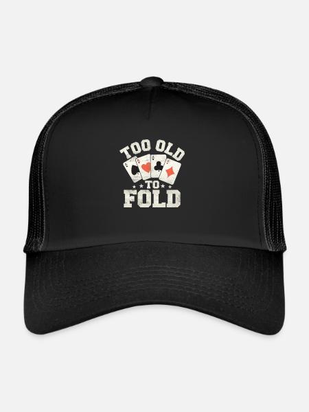 Trop vieux pour plier le jeu de joueur de poker - Casquette trucker  - noir/noir - Devant