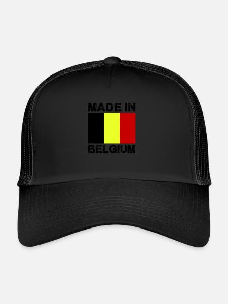 Fabriqué en Belgique - Casquette trucker  - noir/noir - Devant