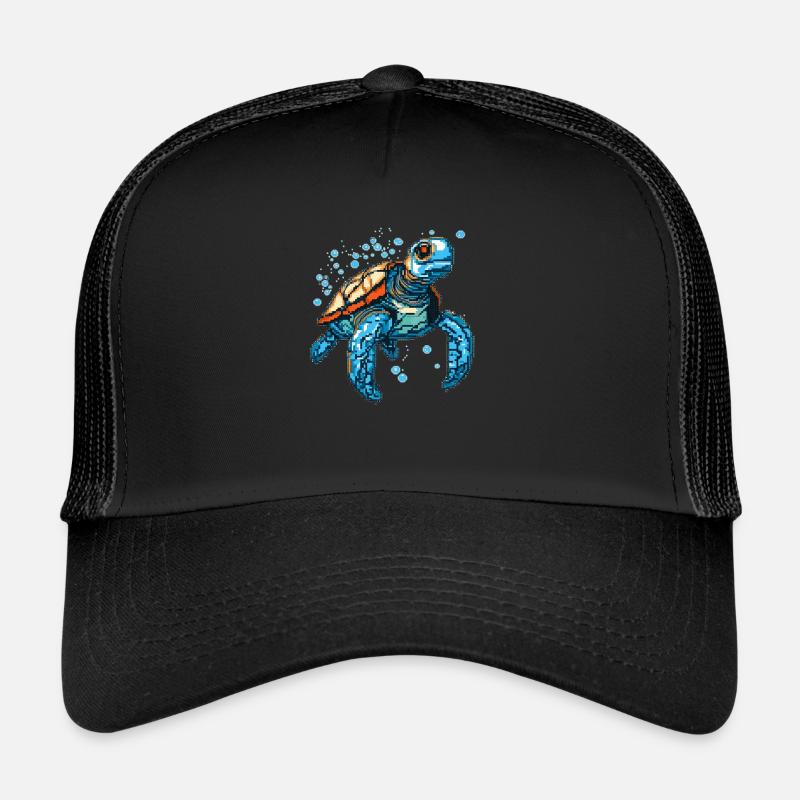Turtle dans les graphismes de jeu rétro 8 bits Casquette trucker 