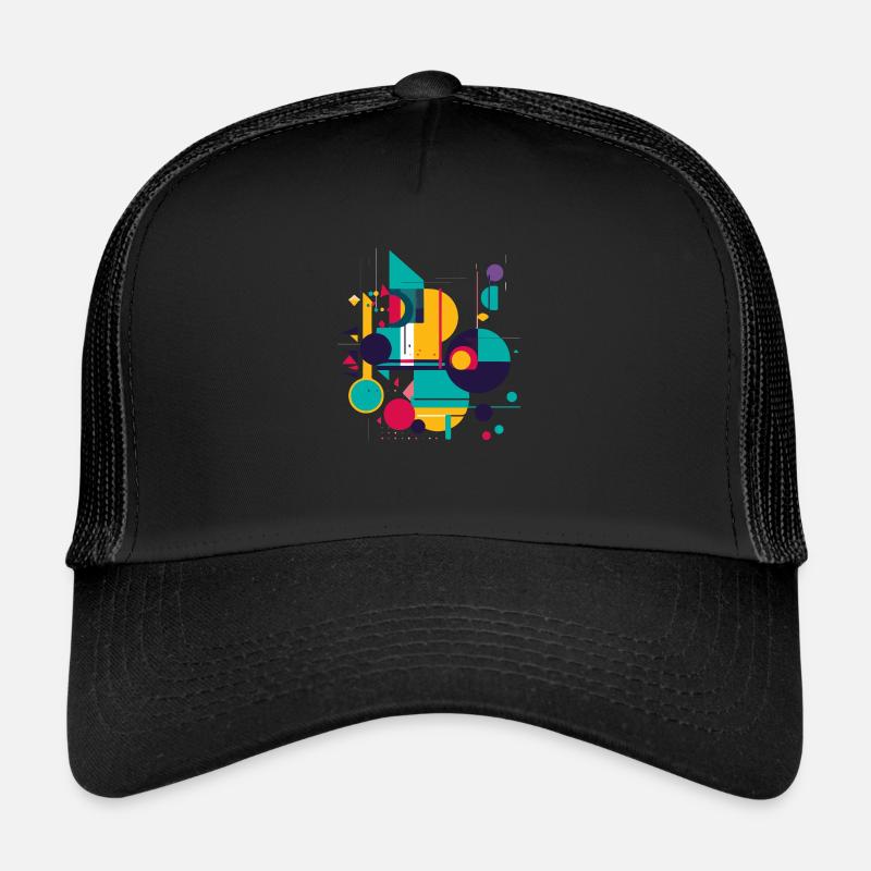 Design abstrait - Casquette trucker  - noir/noir