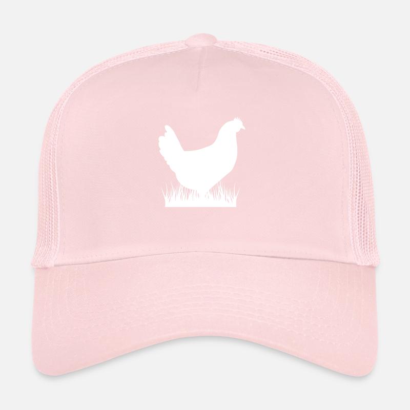 Silhouette de poulet blanc Casquette trucker 