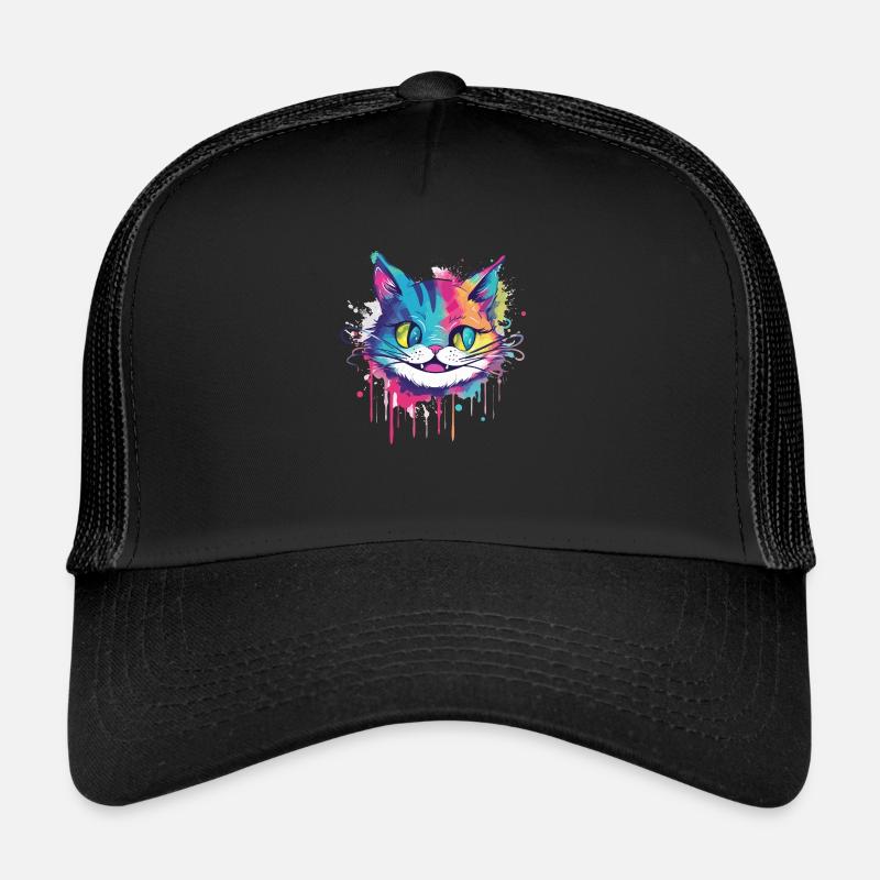 Crazy Colour Cat - Trucker Cap - Schwarz/Schwarz