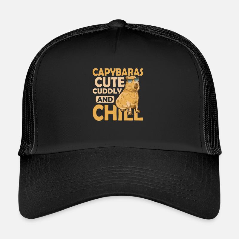 Capybaras Cute, Cuddly, and Chill Capibara Owner M Trucker Cap