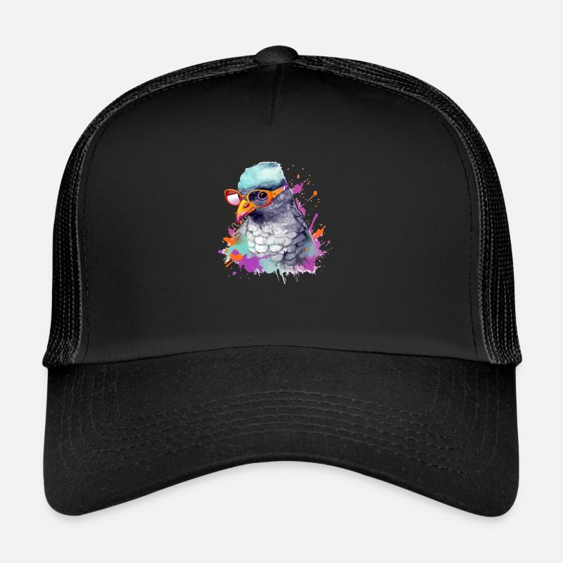 Manu le pigeon - Casquette trucker  - noir/noir