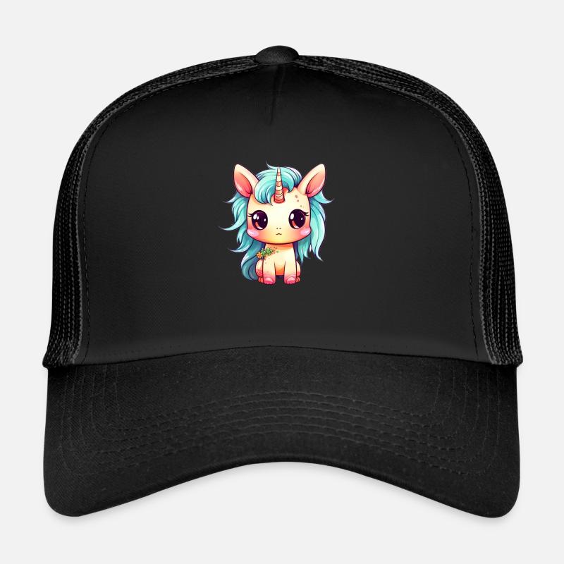 Unicorn Cute Drawing Trucker Cap