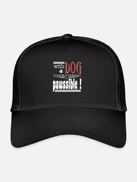 With dog everthing is pawssible - Trucker Cap - black/black - Front