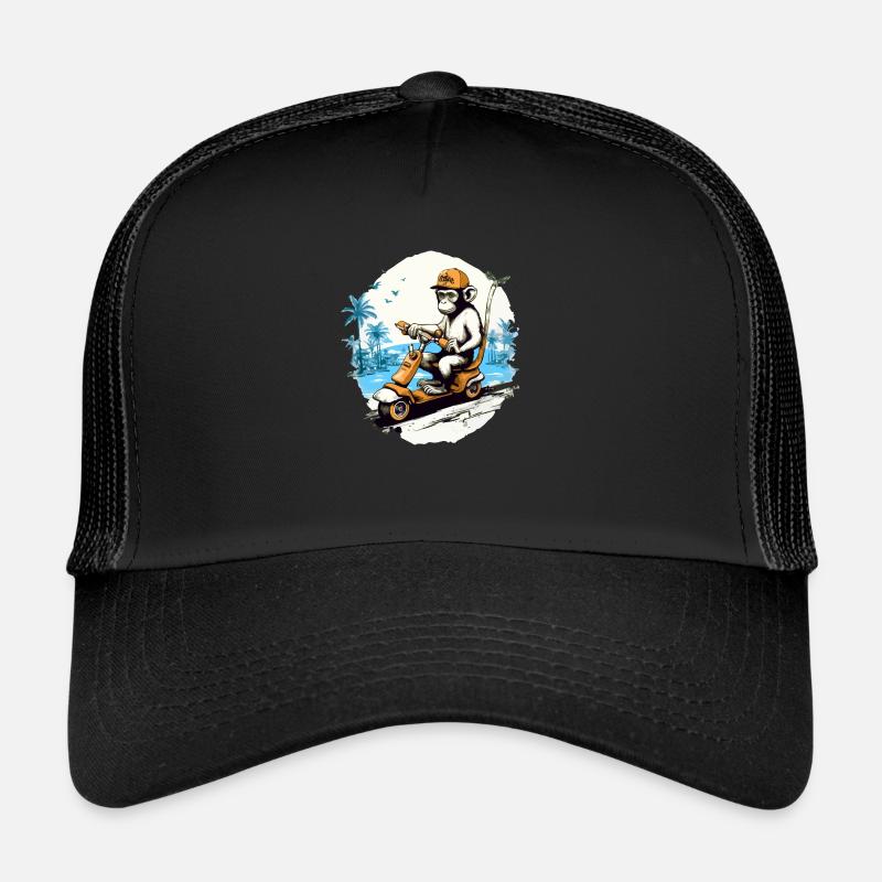 Zeze den Affen auf dem Roller Trucker Cap
