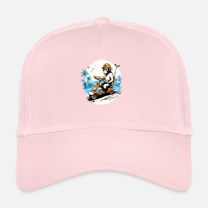 Zeze the monkey on the scooter Trucker Cap