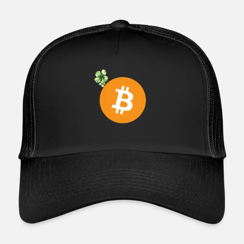 Bitcoin Kleeblatt - Trucker Cap - Schwarz/Schwarz