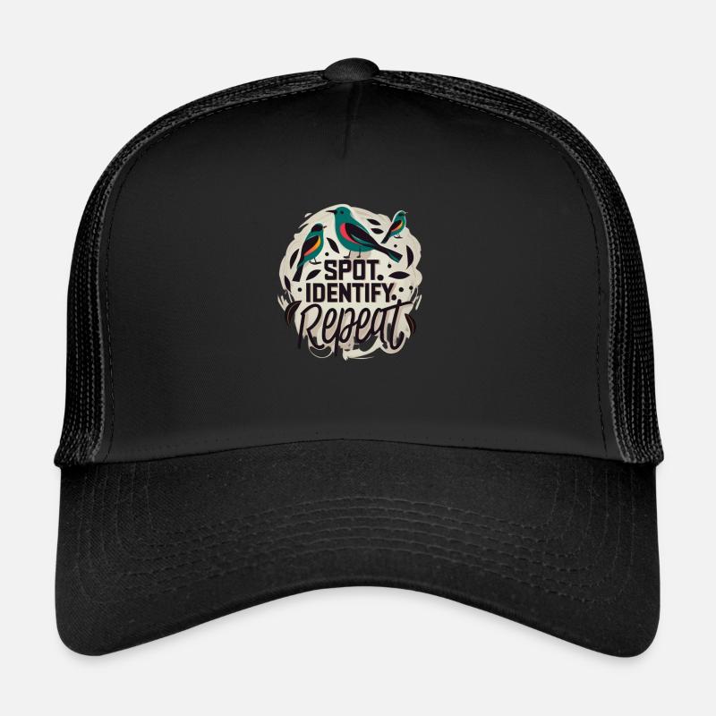 Slogan "Spot, Identify, Repeat" Trucker Cap