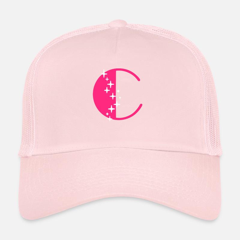 Letter C Glitter Trucker Cap