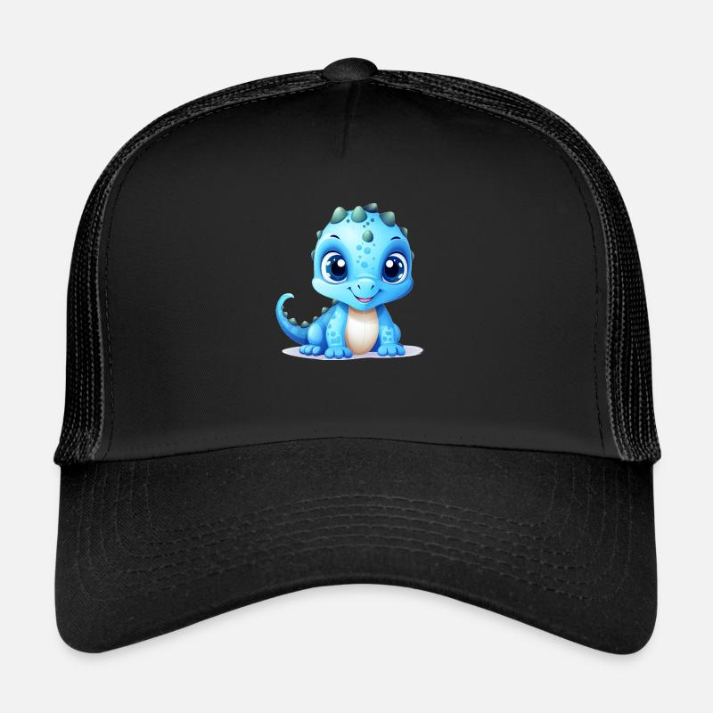 Mignon petit dinosaure bleu Casquette trucker 