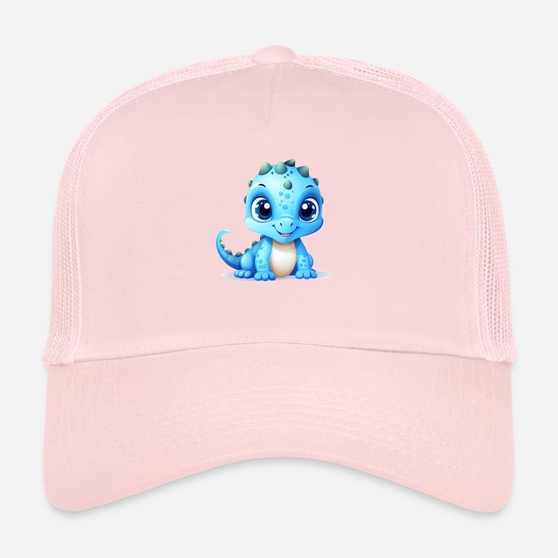 Mignon petit dinosaure bleu Casquette trucker 