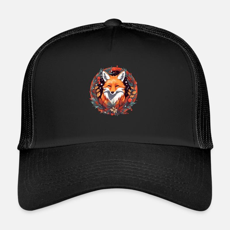 Fox Avec des éléments de Noël, Love Foxes Casquette trucker 