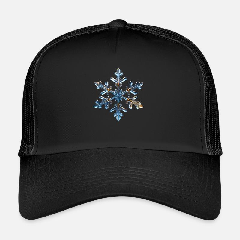Schneeflocke - Trucker Cap - Schwarz/Schwarz
