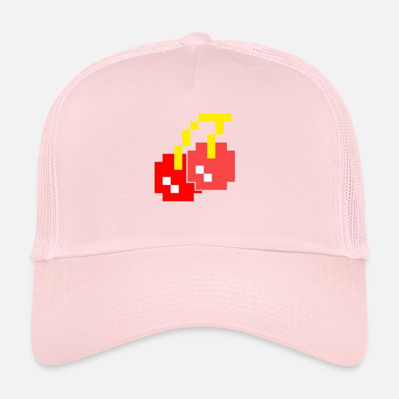 8 Bit Pixel Cherries 80s Video Game Halloween Trucker Cap