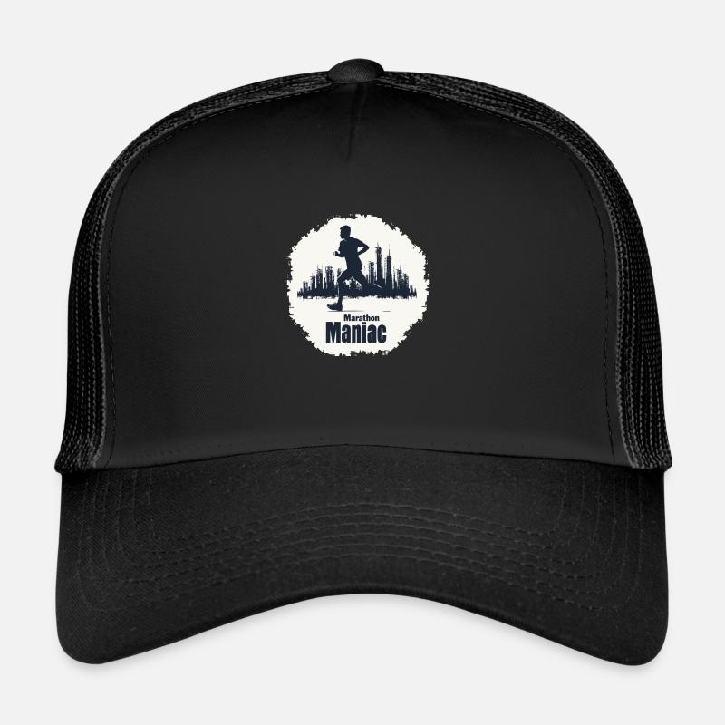 Coureur de marathon urbain - Casquette trucker  - noir/noir