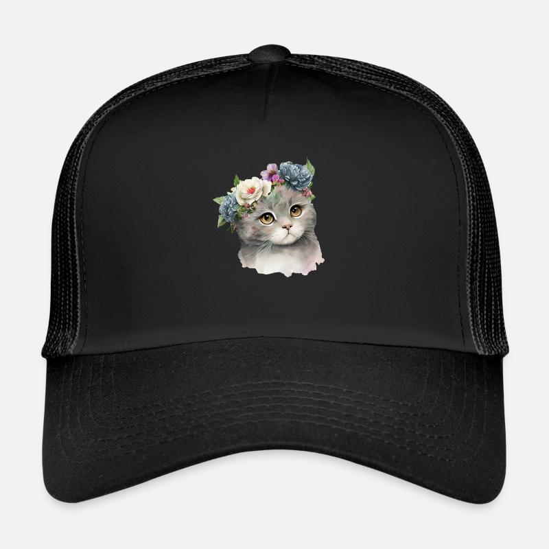 Fleurs Chaton Casquette trucker 