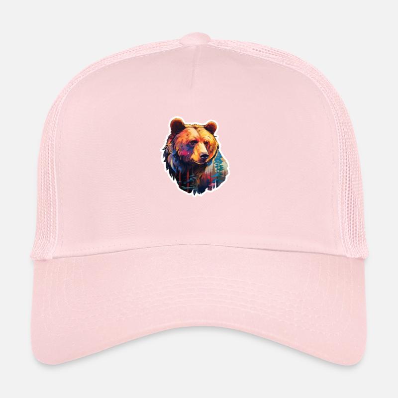 Ours coloré dans la nature Casquette trucker 