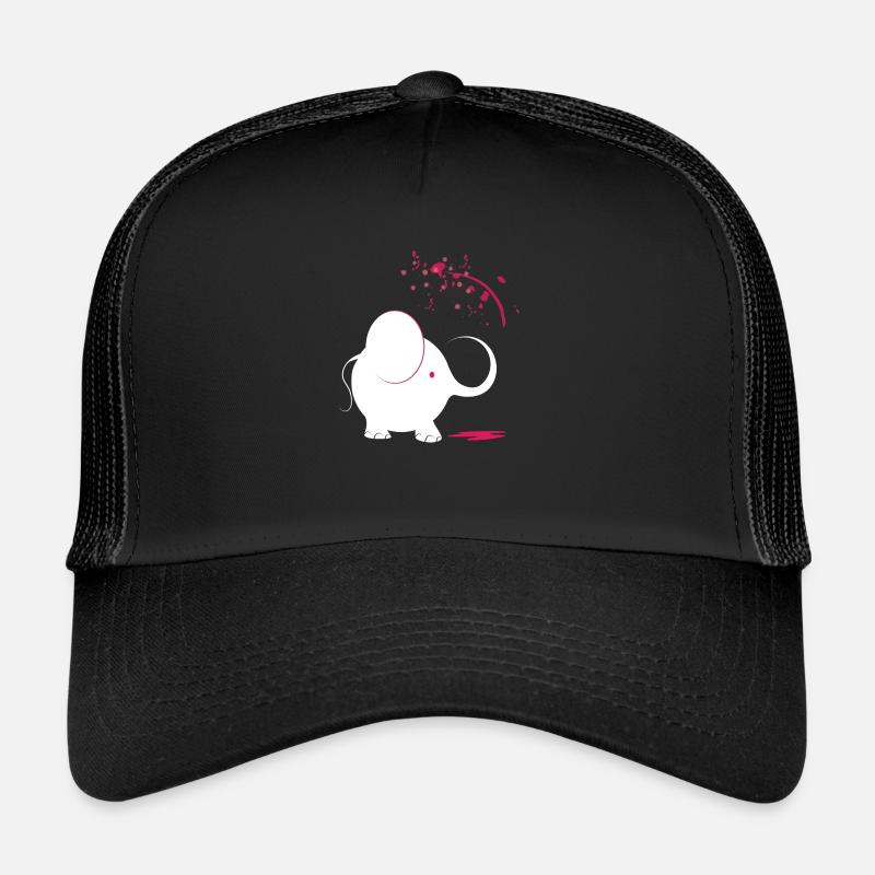 Weißer Elefant mit rosa Farbe Trucker Cap