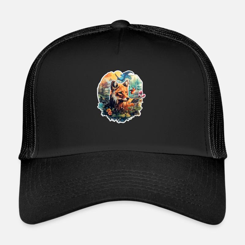 Renard dans une clairière Casquette trucker 