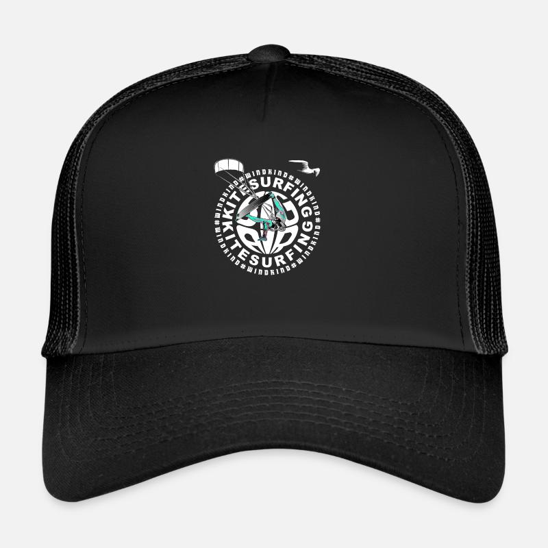 Kitesurfen Windkind - Trucker Cap - Schwarz/Schwarz