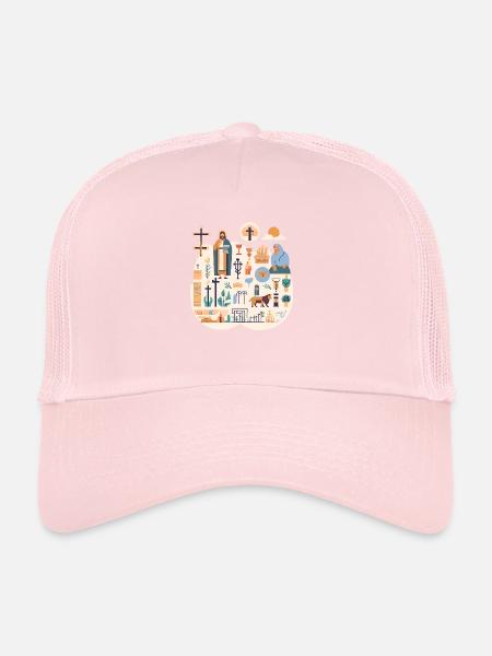 biblique 5 - Casquette trucker  - rose pâle - Devant