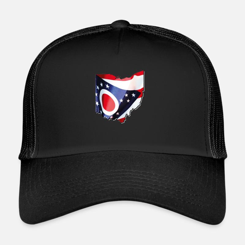 Ohio (États-Unis) | Drapeau réel | Carte des drapeaux Casquette trucker 