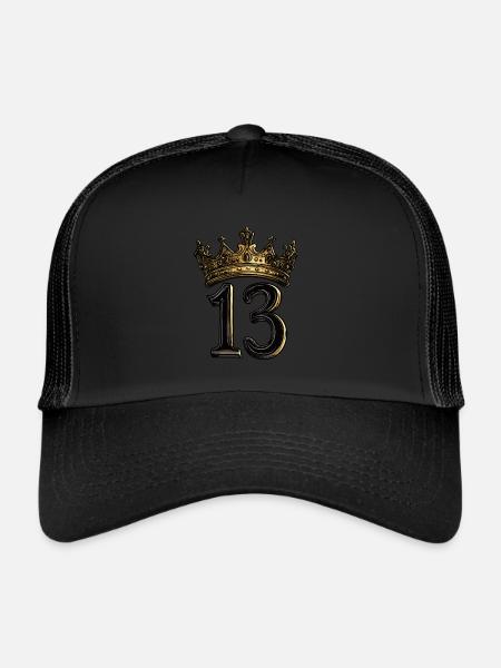 Couronne à 13 chiffres - Casquette trucker  - noir/noir - Devant