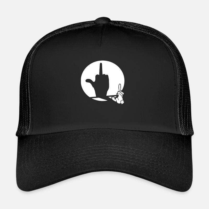 Kaninchenschatten (anpassbare Farbe) - Trucker Cap - Schwarz/Schwarz
